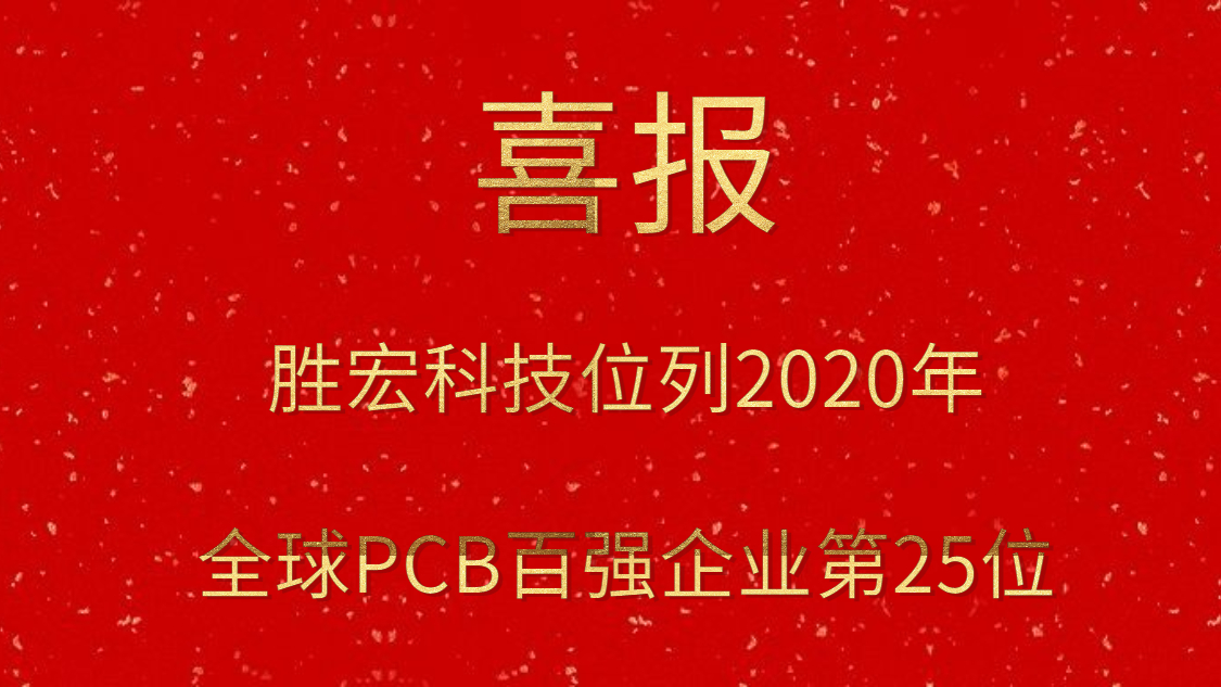 优发国际科技位列2020年全球PCB百强企业第25位
